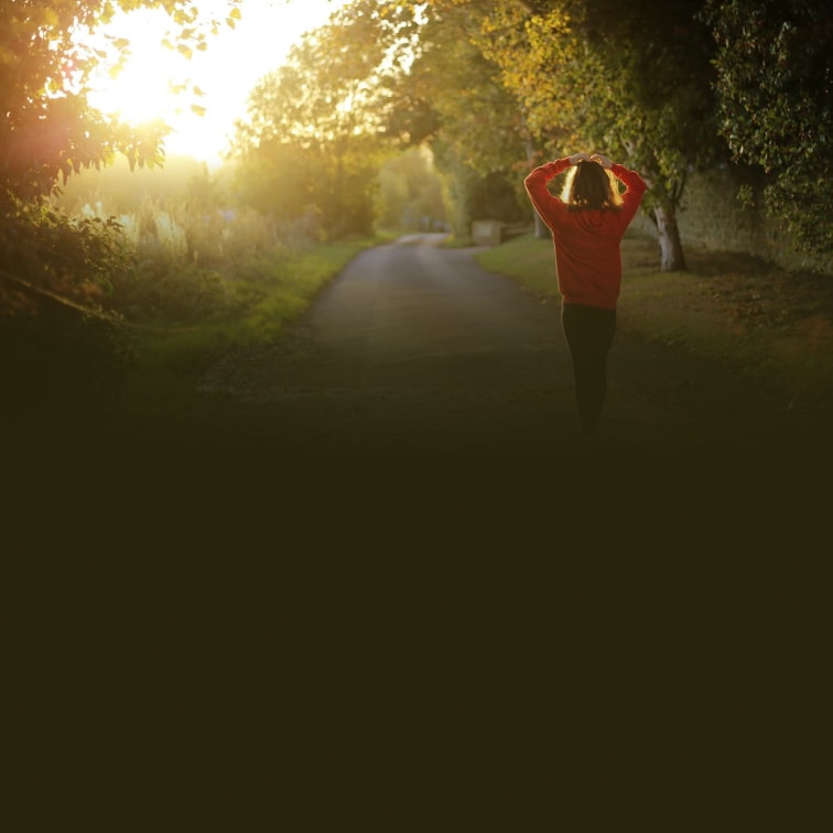 Person walking on a pathway