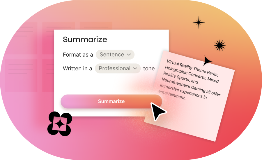 A collage of user interface elements from an AI-powered Figma plugin.